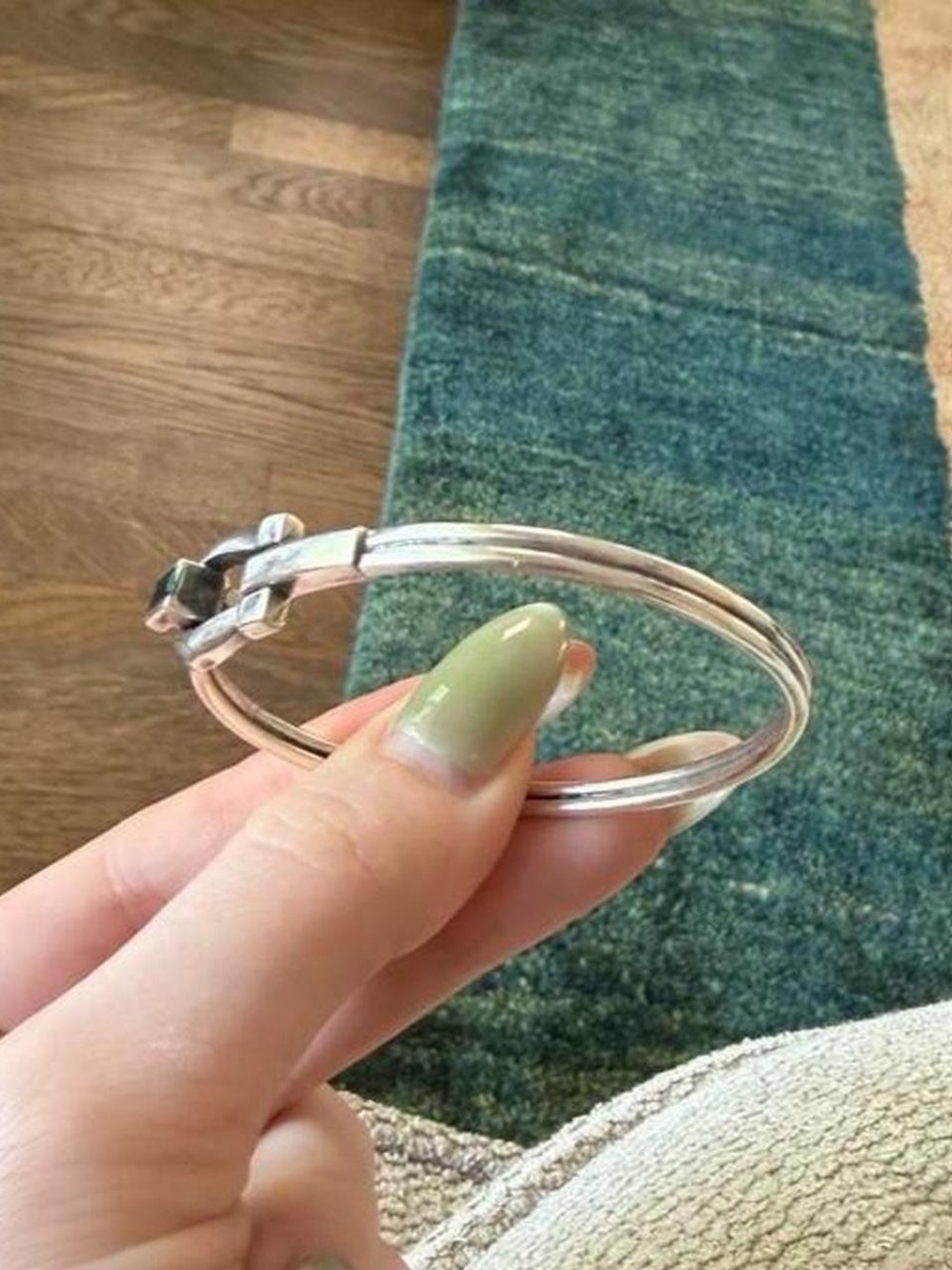 Vintage 80s Sterling 925 Buckle Bracelet - Picture 6 of 8